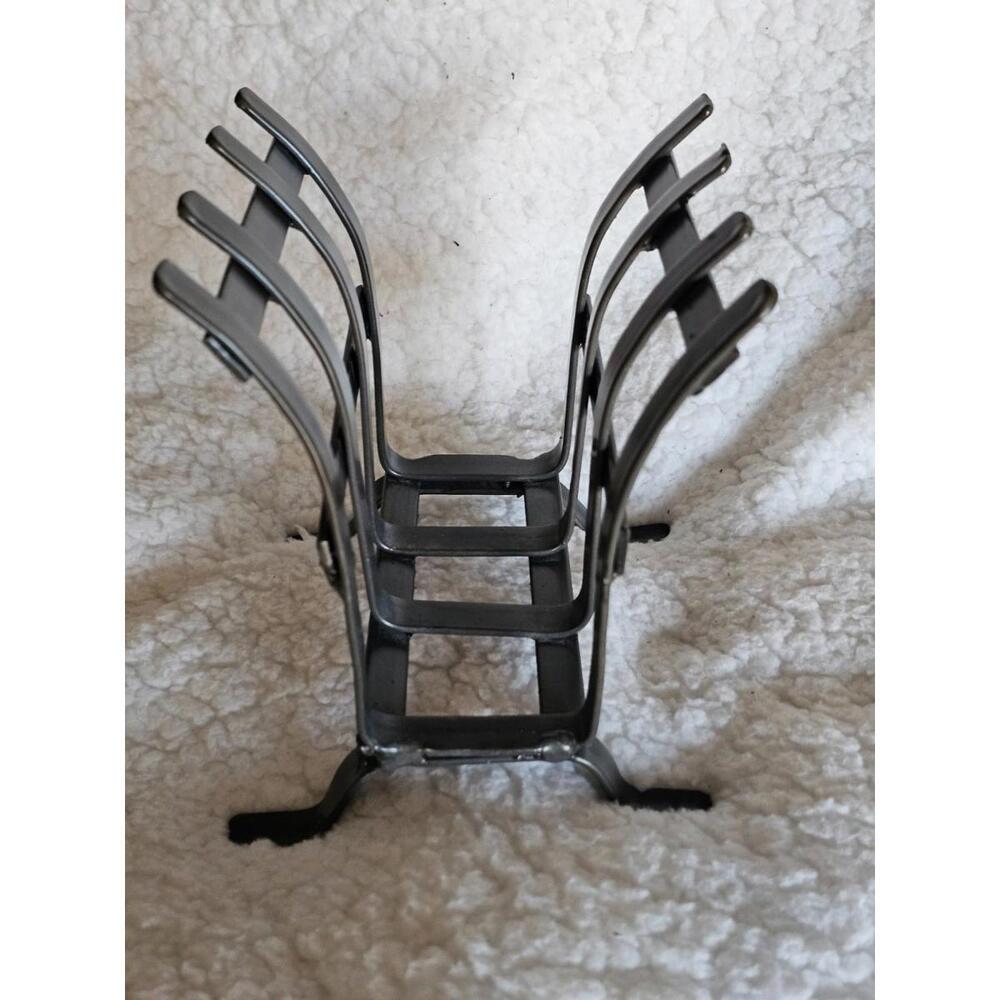 Metal Mini Book Rack Holder India Super Cute Tall 5" Width 5.25" Gray Decor - Picture 6 of 9